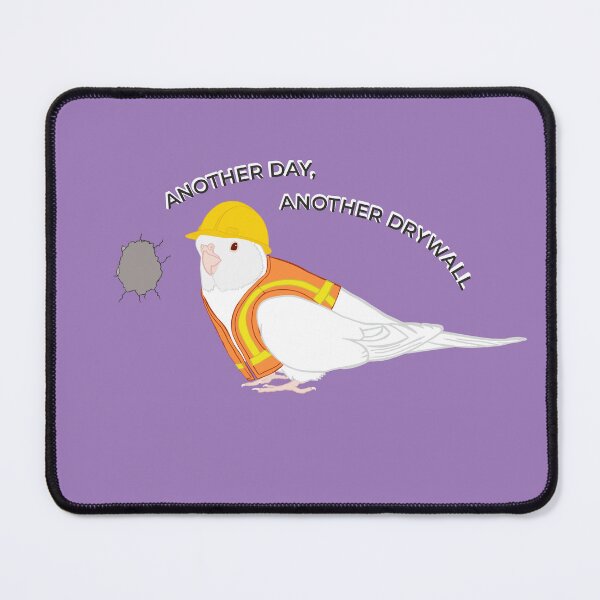 Item preview, Albino Cockatiel Construction Meme – Hilarious Drywall Bird Art designed and sold by Birbosaurus.