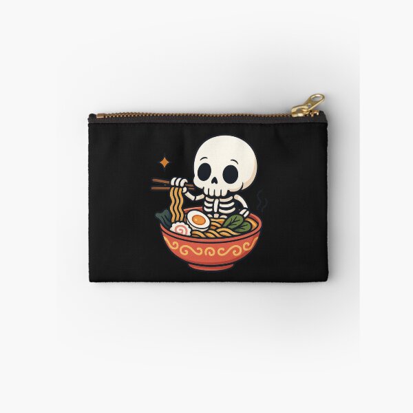Item preview, Chibi Skeleton Sitting in Giant Ramen Bowl | Cute Kawaii Noodles Skeleton Art designed and sold by ColorSplash123.