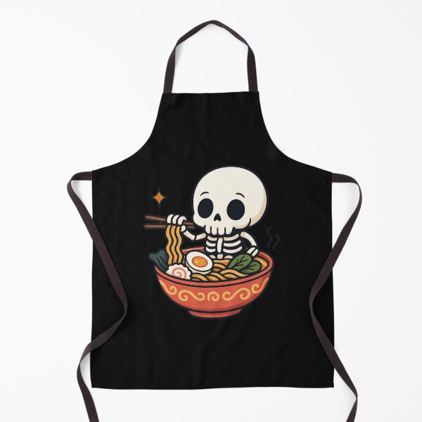 Item preview, Chibi Skeleton Sitting in Giant Ramen Bowl | Cute Kawaii Noodles Skeleton Art designed and sold by ColorSplash123.