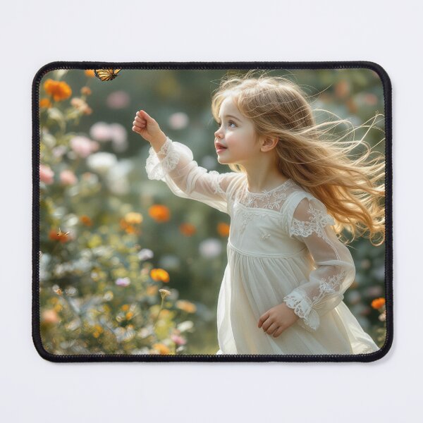 Item preview, Little Gril Chasing a Butterfly in a Garden designed and sold by Maria Dryfhout.