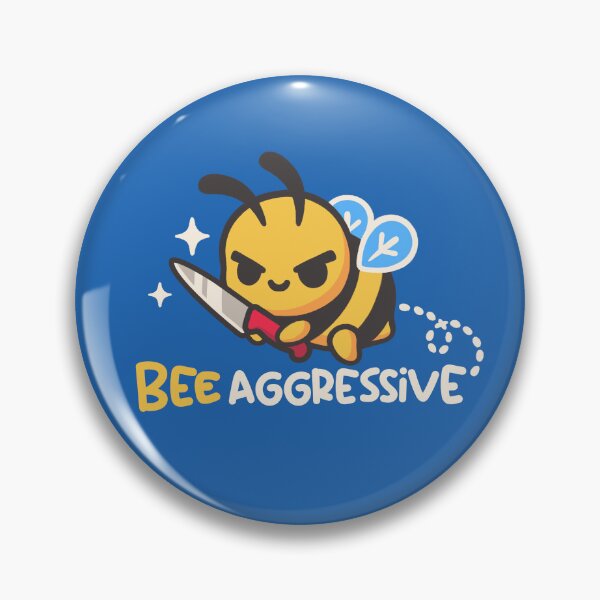 Item preview, Bee aggressive cute kawaii bee with knife designed and sold by NemiMakeit.