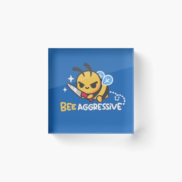 Item preview, Bee aggressive cute kawaii bee with knife designed and sold by NemiMakeit.