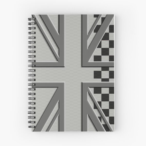 Item preview, White Silver Union Jack Carbon Silver White Black Check Mini Cooper 3D British Flag designed and sold by UnnecessaryLuck.