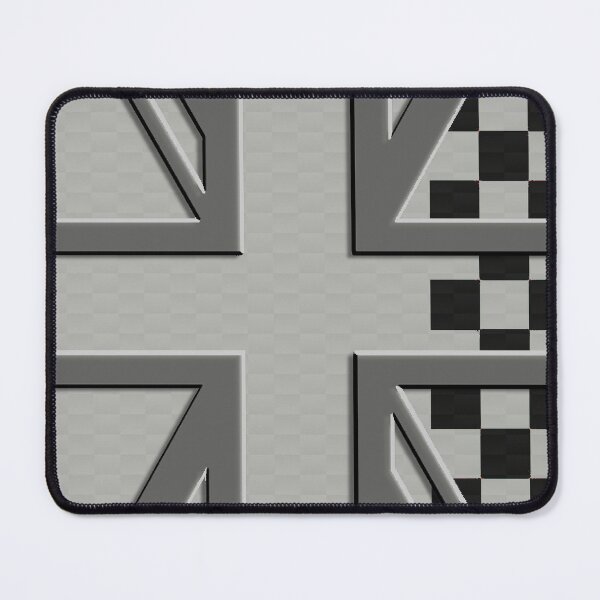Item preview, White Silver Union Jack Carbon Silver White Black Check Mini Cooper 3D British Flag designed and sold by UnnecessaryLuck.