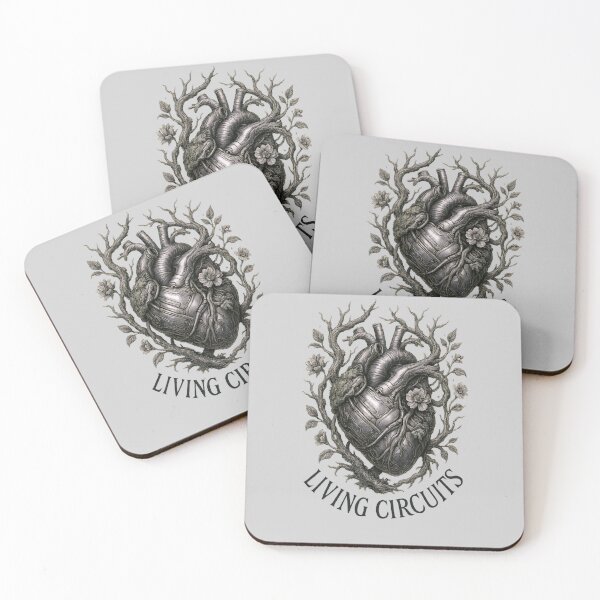 Item preview, Cybernetic Heart with Nature Vines Steampunk Circuit Design designed and sold by Shoot-The-Moon.