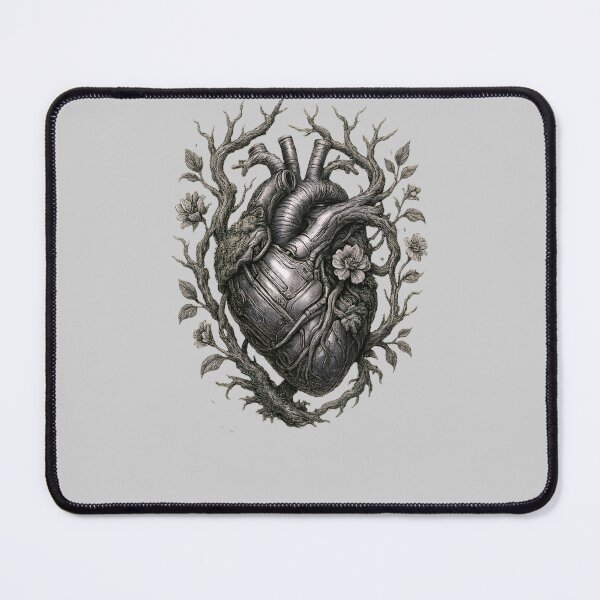 Item preview, Cybernetic Heart with Nature Vines Steampunk Circuit Design designed and sold by Shoot-The-Moon.