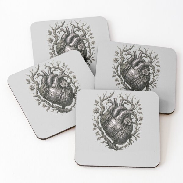 Item preview, Cybernetic Heart with Nature Vines Steampunk Circuit Design designed and sold by Shoot-The-Moon.