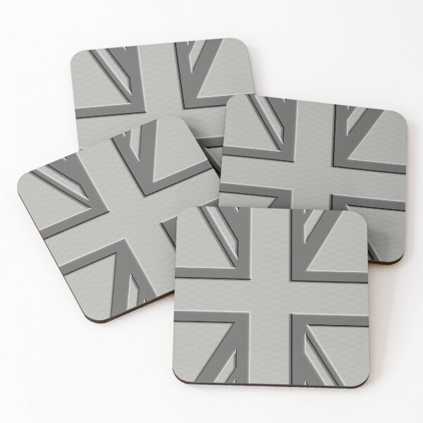 Item preview, White Silver Union Jack Carbon Silver White Mini Cooper 3D British Flag designed and sold by UnnecessaryLuck.