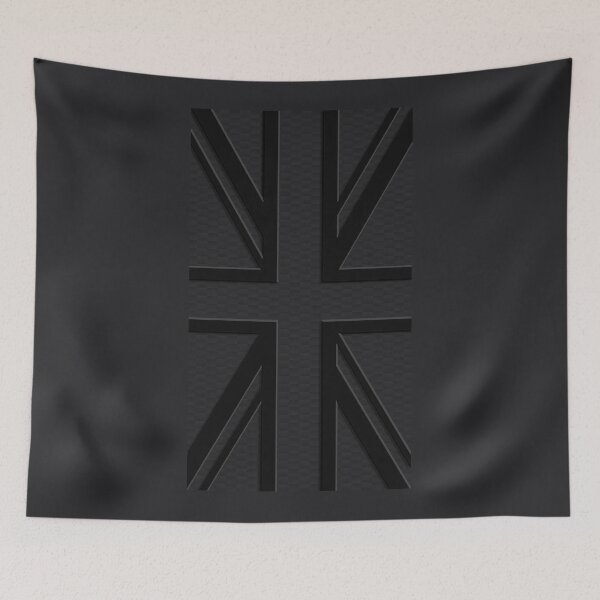 Item preview, Midnight Black Union Jack Carbon Black Gray Mini Cooper 3D British Flag designed and sold by UnnecessaryLuck.