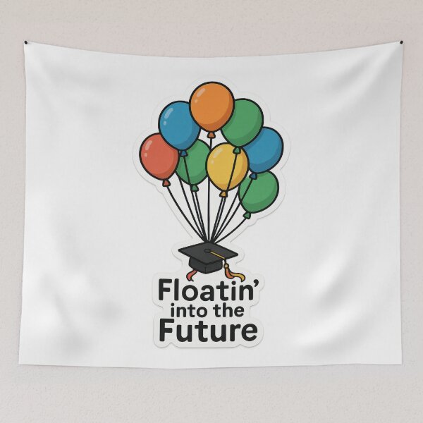 Item preview, Graduation Cap Balloons – Uplifting Senior Year Art designed and sold by Trendy Sticker & Merch Collection - Express Yourself.