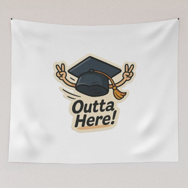 Item preview, Graduation Freedom – Flying Cap with Peace Sign Art designed and sold by Trendy Sticker & Merch Collection - Express Yourself.