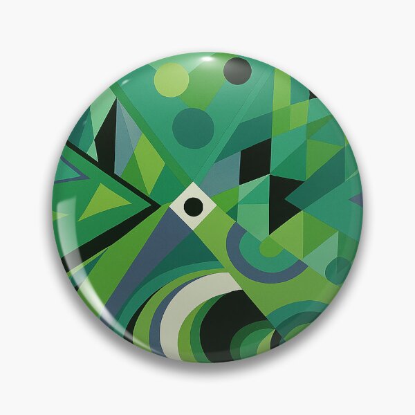 Item preview, Green Geometric Abstract Art – Bold Retro Modern Pattern Print designed and sold by weirdfishes123.