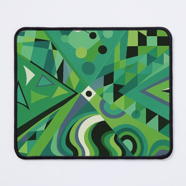Item preview, Green Geometric Abstract Art – Bold Retro Modern Pattern Print designed and sold by weirdfishes123.