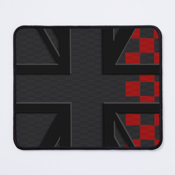 Item preview, Midnight Black Union Jack Carbon Black Gray Red Checkered Mini Cooper 3D British Flag designed and sold by UnnecessaryLuck.