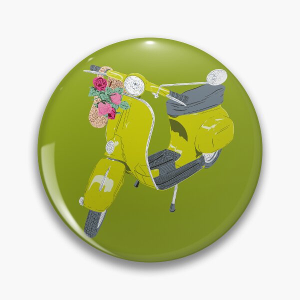 Item preview, Retro Scooter with Flower Basket – Whimsical Mopeds for Spring and Summer Lovers designed and sold by SaliMontoDesign.