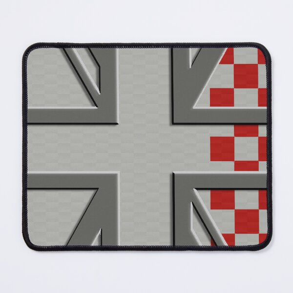 Item preview, White Silver Union Jack Carbon Silver White Red Check Mini Cooper 3D British Flag designed and sold by UnnecessaryLuck.
