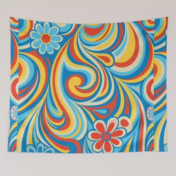 Item preview, Groovy Psychedelic Floral Swirl – 70s Retro Pop Art Pattern designed and sold by weirdfishes123.