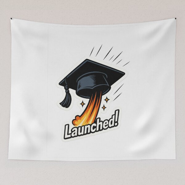 Item preview, Graduation Cap Rocket Art designed and sold by Trendy Sticker & Merch Collection - Express Yourself.