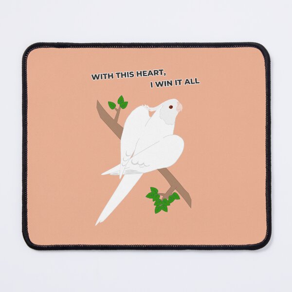 Item preview, Albino Cockatiel in a Heart Pose – Elegant White Parrot Illustration designed and sold by Birbosaurus.