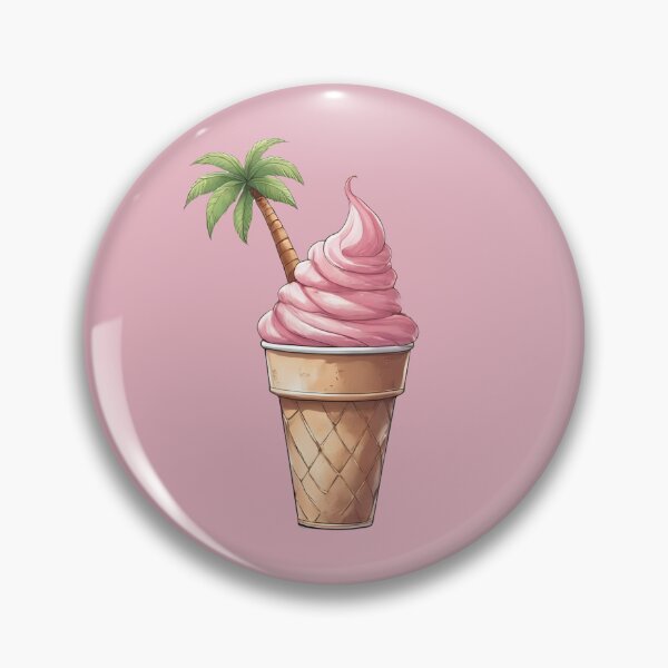Item preview, Pink soft ice cream with palm tree designed and sold by angel-cat-22.
