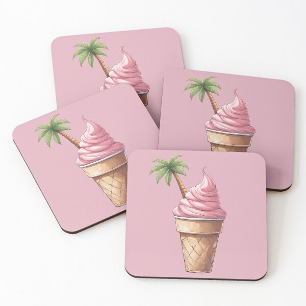 Item preview, Pink soft ice cream with palm tree designed and sold by angel-cat-22.