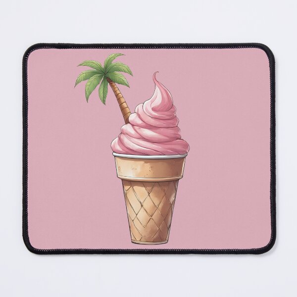 Item preview, Pink soft ice cream with palm tree designed and sold by angel-cat-22.