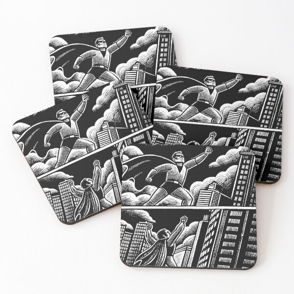 Item preview, “Heroic Superhero Flying Over City” designed and sold by ART ATTACK ZONE.