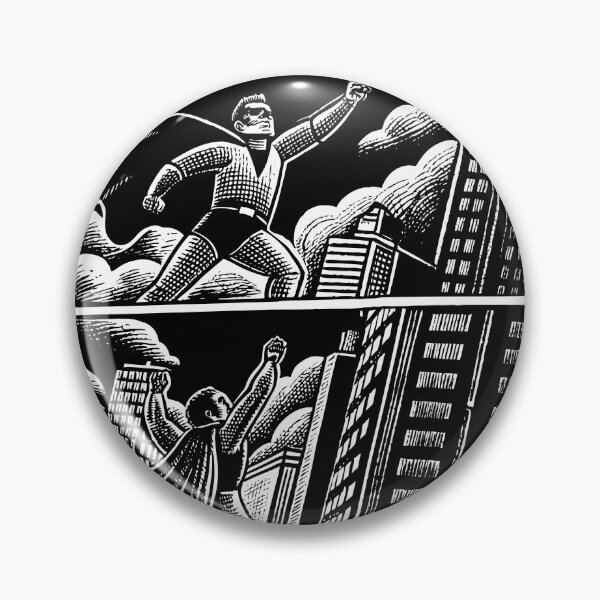 Item preview, “Heroic Superhero Flying Over City” designed and sold by ART ATTACK ZONE.