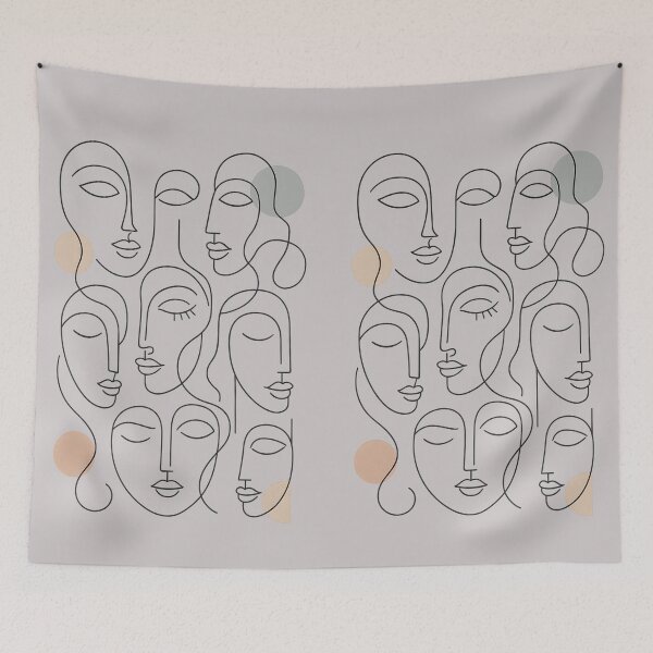 Item preview, Minimalist Abstract Faces Line Art Design designed and sold by PrintandJoy.