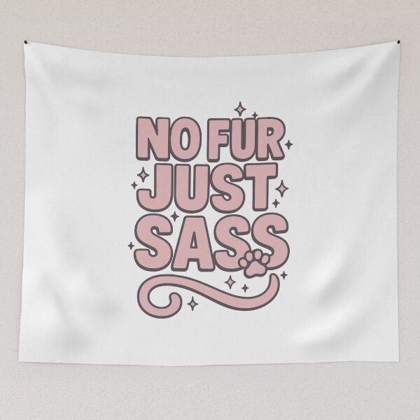 Item preview, No Fur, Just Sass - Sphynx Cat Quote Tee Gift designed and sold by WhiskerlyGfx.