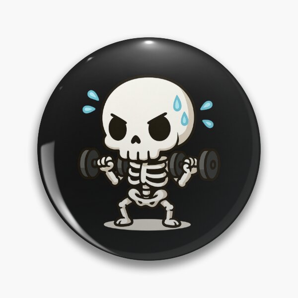 Item preview, Chibi Skeleton Lifting Dumbbells – Cute Workout Kawaii Gym Art designed and sold by ColorSplash123.