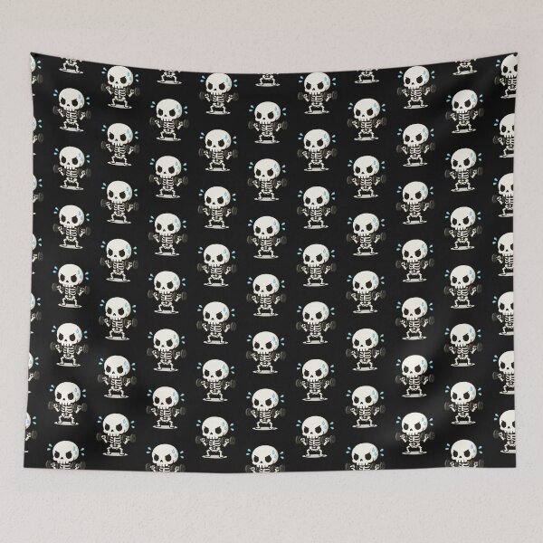 Item preview, Chibi Skeleton Lifting Dumbbells – Cute Workout Kawaii Gym Art designed and sold by ColorSplash123.