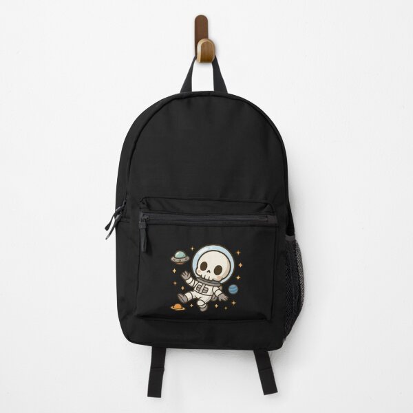 Item preview, Chibi Skeleton Astronaut – Cute Floating Space Art with UFO & Planets designed and sold by ColorSplash123.