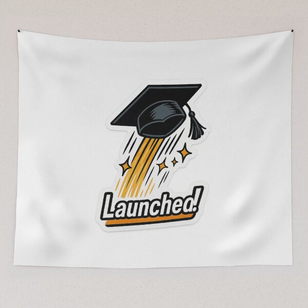 Item preview, Graduation Cap Rocket Art designed and sold by Trendy Sticker & Merch Collection - Express Yourself.