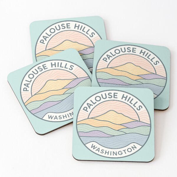 Item preview, Washington State Patch Collection | Methow Valley, Mount Rainier, Mt. Baker, Palouse Hills, San Juan Islands | Soft Pastel Topo Line Art | Circular Retro Design designed and sold by Dream Circuit .