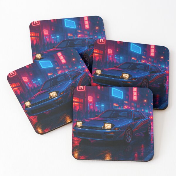 Item preview, Classic Rally Car Surrounded By Vibrant Downtown Nightlife designed and sold by RevUpDesign.