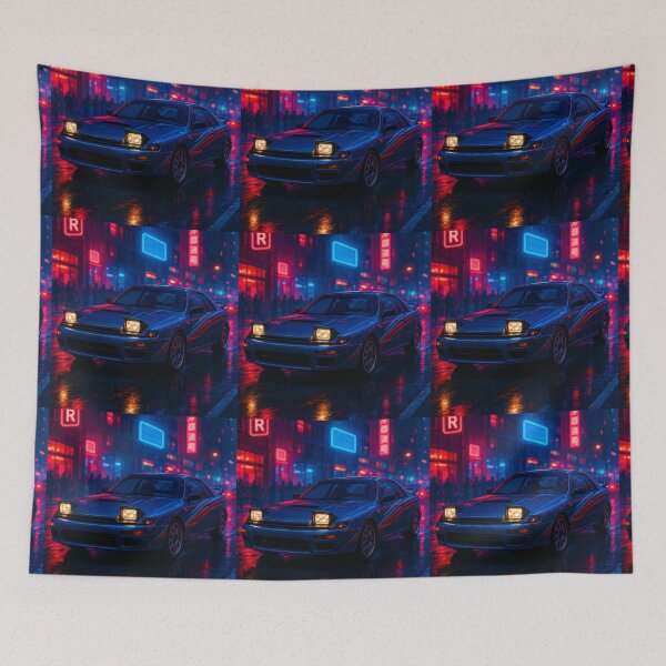 Item preview, Classic Rally Car Surrounded By Vibrant Downtown Nightlife designed and sold by RevUpDesign.