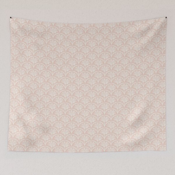 Item preview, Floral Scallop Block Print Pattern - Romance & Ibis White  designed and sold by chrisdembinski.