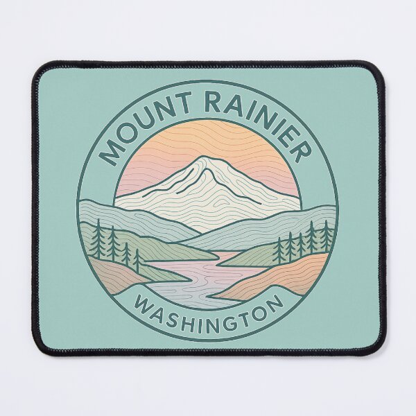 Item preview, Washington State Patch Collection | Methow Valley, Mount Rainier, Mt. Baker, Palouse Hills, San Juan Islands | Soft Pastel Topo Line Art | Circular Retro Design designed and sold by Dream Circuit .