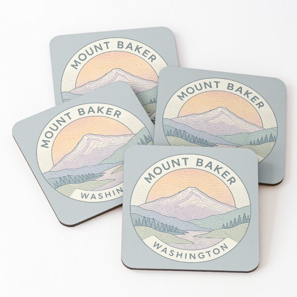 Item preview, Washington State Patch Collection | Methow Valley, Mount Rainier, Mt. Baker, Palouse Hills, San Juan Islands | Soft Pastel Topo Line Art | Circular Retro Design designed and sold by Dream Circuit .