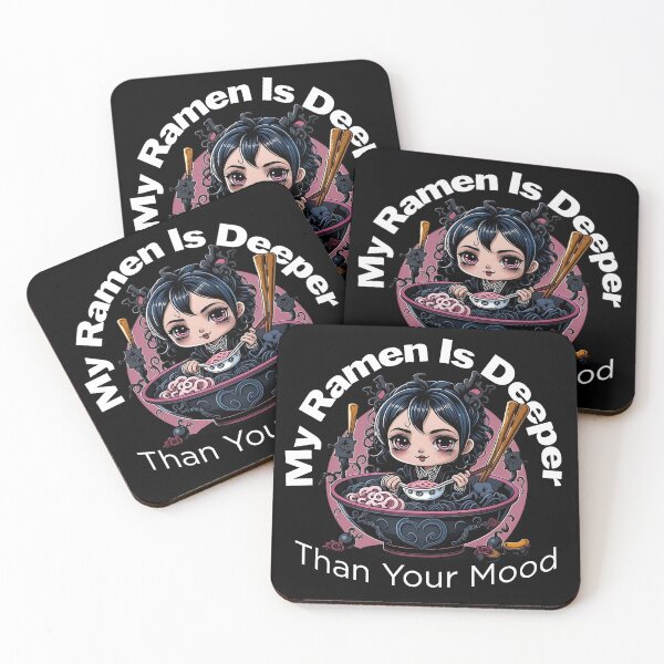 Item preview, Gothic Kawaii Girl Eating Ramen – Funny Emo Quote designed and sold by Fragy72.