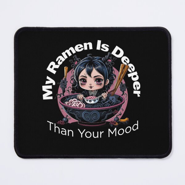 Item preview, Gothic Kawaii Girl Eating Ramen – Funny Emo Quote designed and sold by Fragy72.