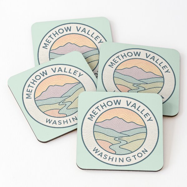 Item preview, Washington State Patch Collection | Methow Valley, Mount Rainier, Mt. Baker, Palouse Hills, San Juan Islands | Soft Pastel Topo Line Art | Circular Retro Design designed and sold by Dream Circuit .