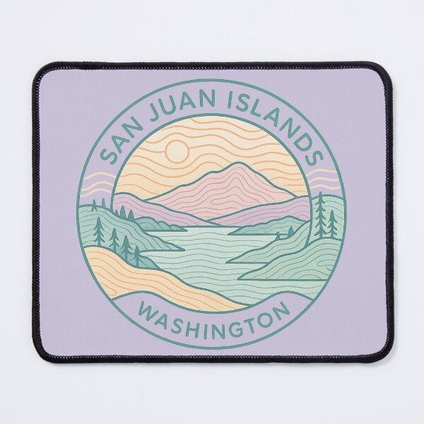 Item preview, Washington State Patch Collection | Methow Valley, Mount Rainier, Mt. Baker, Palouse Hills, San Juan Islands | Soft Pastel Topo Line Art | Circular Retro Design designed and sold by Dream Circuit .