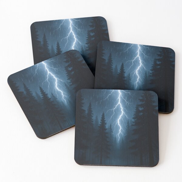 Item preview,  Lightning strikes a forest, blue light ambience designed and sold by DufferThings.