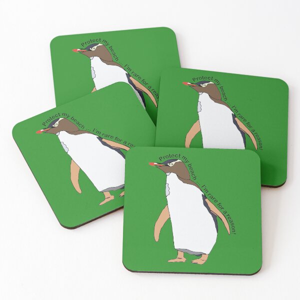 Item preview, Yellow-Eyed Penguin Beach Message designed and sold by Madeline Binder Art & Design.