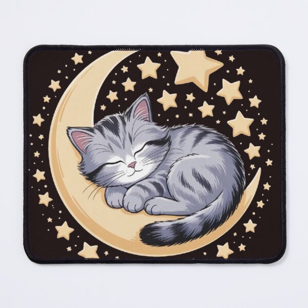 Item preview, The kitten is sleeping on the moon crescent. designed and sold by Lilashakti ⭐️ ⭐️ ⭐️ ⭐️ ⭐️.