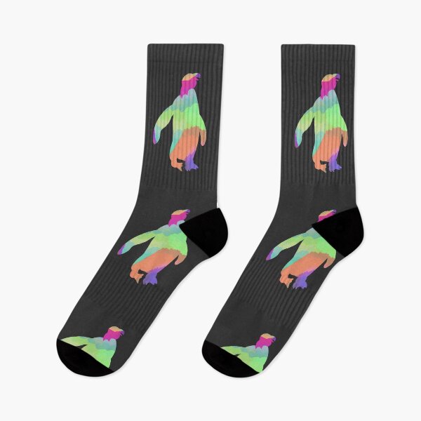 Item preview, Colorful Penguin Silhouette – Vibrant Rainbow Animal Art designed and sold by lina4design.