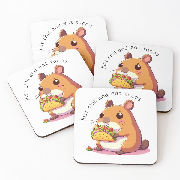 Item preview, Cute capybara eating tacos designed and sold by EhamCreations.