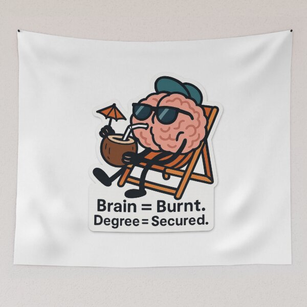Item preview, Burnt Brain Graduation Art designed and sold by Trendy Sticker & Merch Collection - Express Yourself.